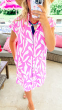 THML Pink Printed Button Up Dress