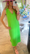 Apple Green Ribbed Sleeveless Dress