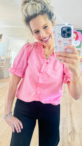 Pink Ruffled Blouse