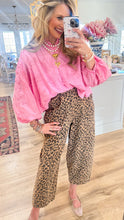 Leopard Denim Barrel Pants