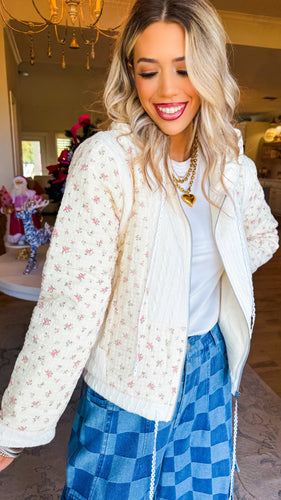 Natural Cream Floral Jacket