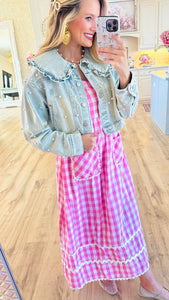 Denim Pearl Peter Pan Jacket