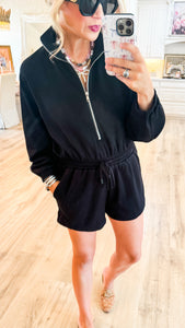 Black Knit Romper