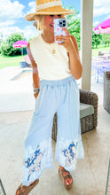 Baby Blue Acid Wash Star Knit Pants