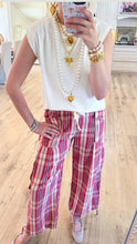 Red Combo Plaid Balloon Pants