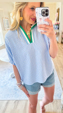 #7 Blue Stripe Dolman Sleeve Top