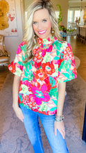THML Pink and Orange Multi Floral Top