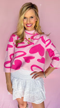 Pink Multi Heart Mock Neck Sweater