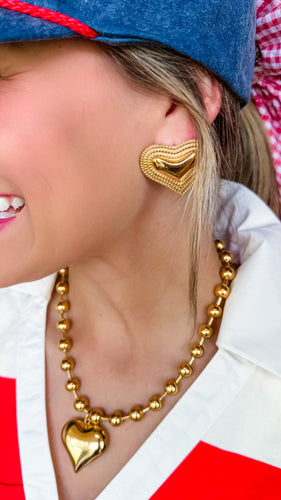 Chunky Gold Heart Earrings