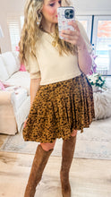 Sand Cheetah Print Pleated Heart Patch Dress