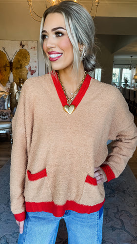 Camel Color Mix Knit Sweater