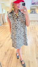 Ecru Leopard Print Mini Dress