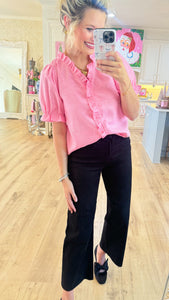 Pink Ruffled Blouse