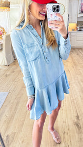 Chambray Denim Mini Dress