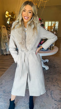 Cream Faux Fur Trench Coat