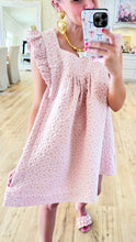 Blush Flower Textured Woven Dress