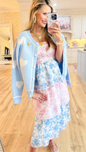 Light Blue Heart Print Cardigan