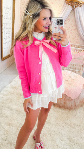 Solid Pink Knitted Cardigan