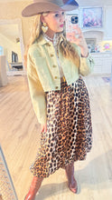 Leopard Print Balloon Midi Skirt